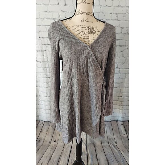 O'Neill Surplice Wrap Style Sweater Dress Gray/NWT, Size L - Picture 1 of 7